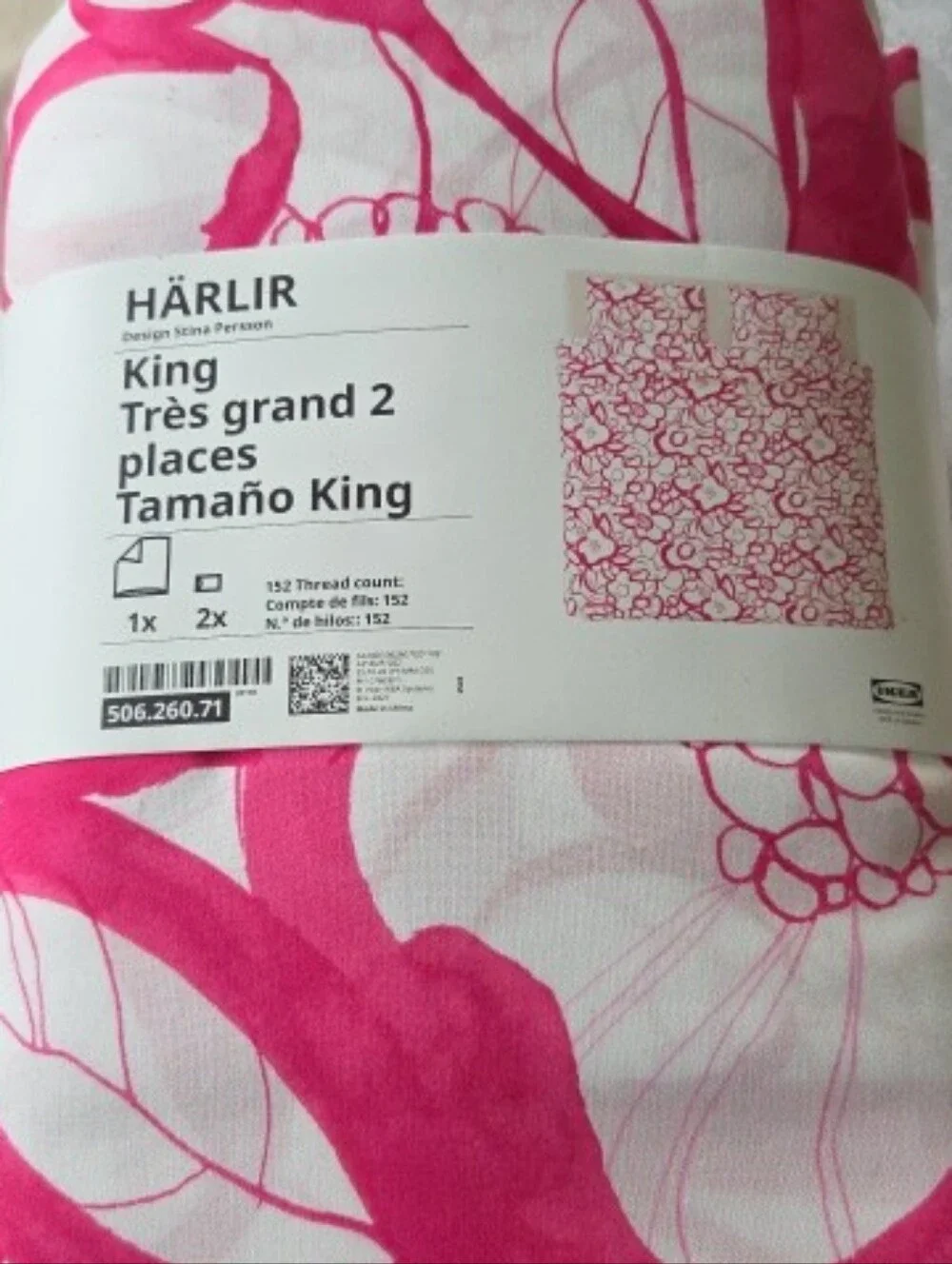 NWT King Size Duvet Set white and pink floral pattern